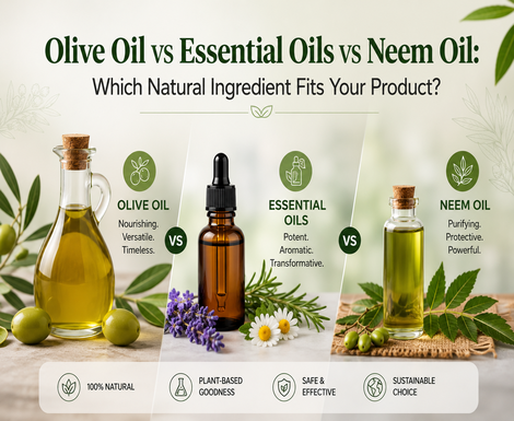 Olive Oil vs Essential Oils vs Neem Oil: Which Natural Ingredient Fits Your Product?